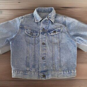 VTG Lee 2 Pocket Light Blue Denim Jean Trucker Jacket Boys Girls S 6 Y2K Retro